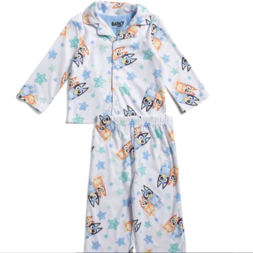 NWT BLUEY Toddler Boys 2pc Bluey Coat Style Sleep Set